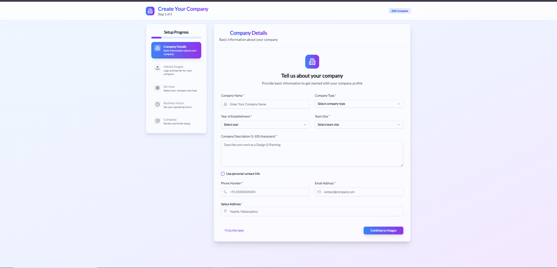 Create Wallxy Project Form