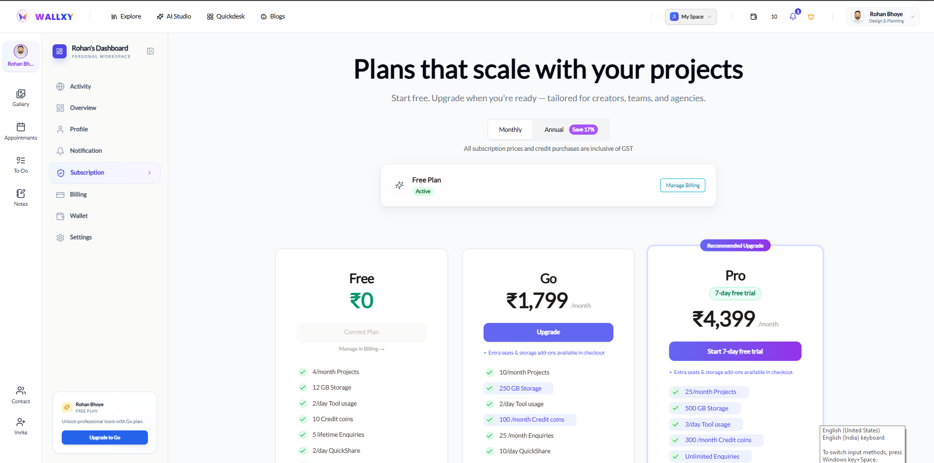 How do I upgrade my subscription plan?
